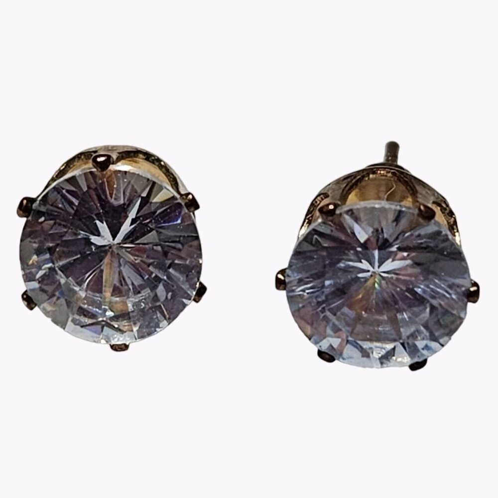 Elegant Rhinestone Post Earrings Gold Tone Classic Retro Minimalist Jewelry